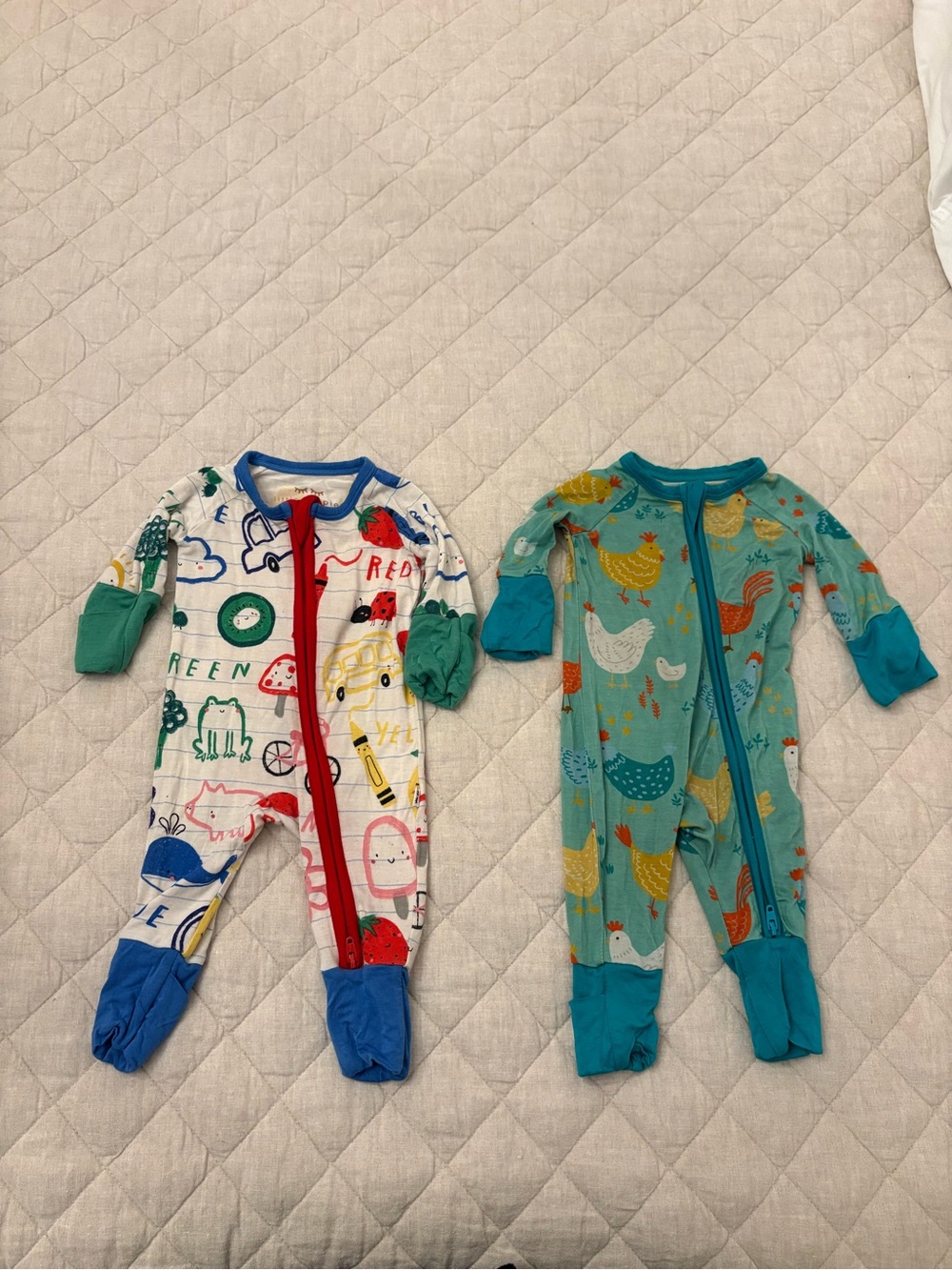Little Sleepies Bamboo Set of 2 Zip Footies
